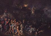 Adam Elsheimer The burning of Troy painting